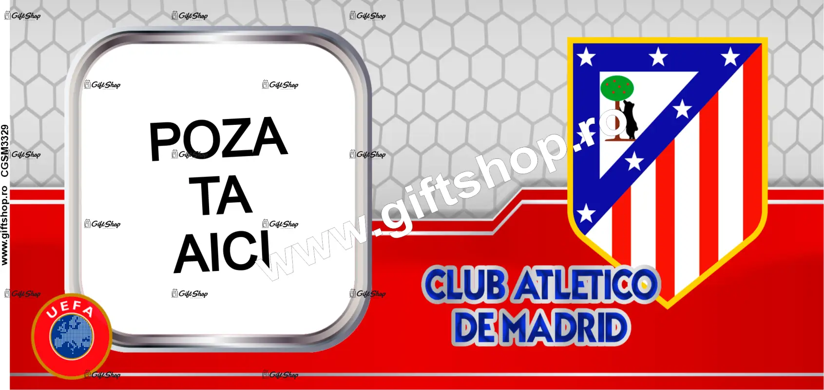Atletico madrid, cana personalizata cu poza, model 3329